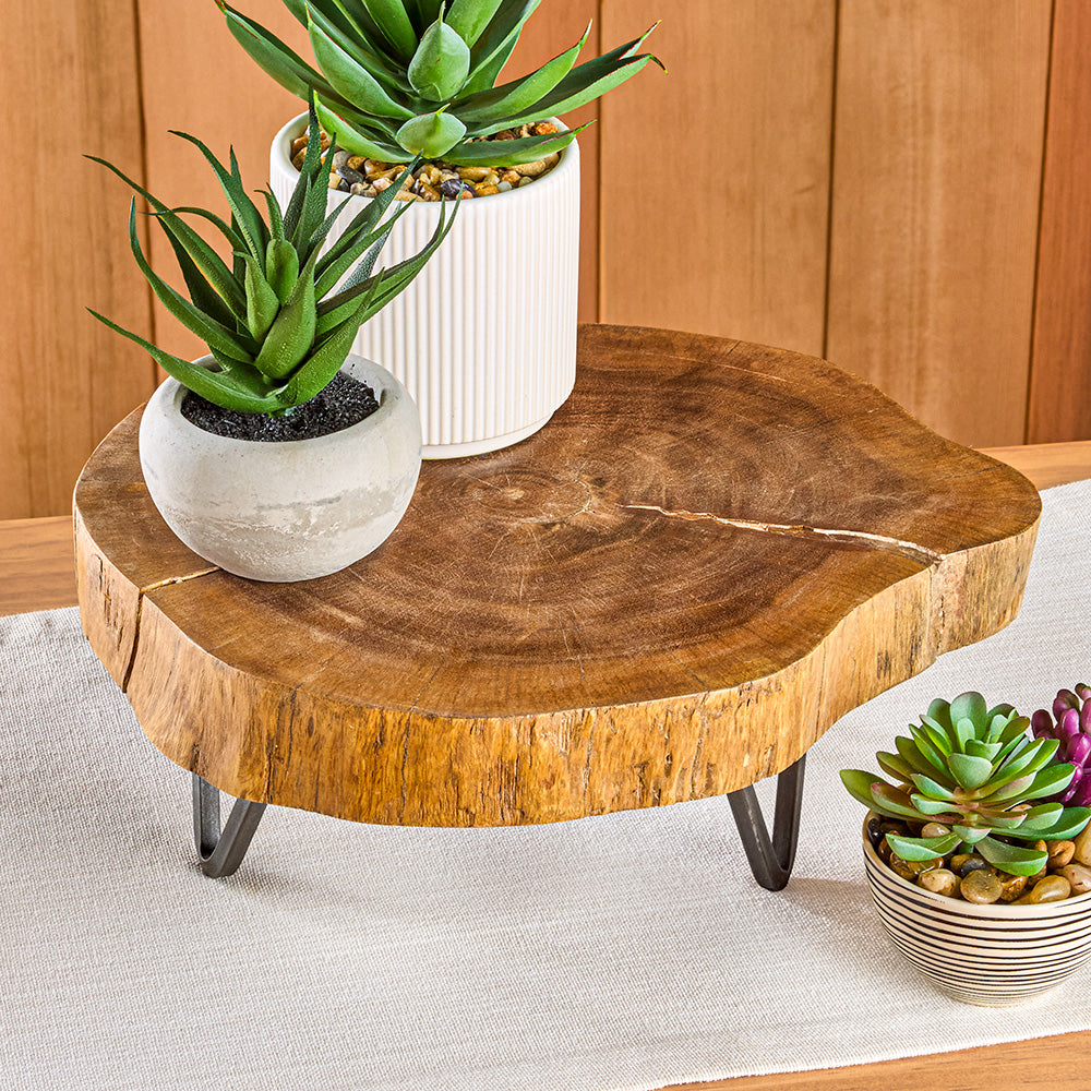 Live Edge Wooden Display Stand