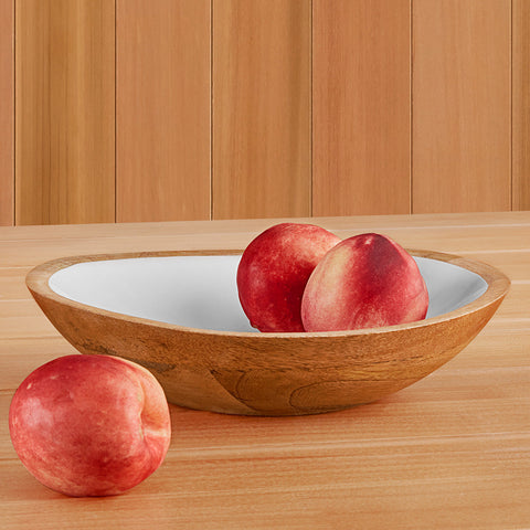 Be Home Madras Enameled Mango Serving Bowls, Shallow