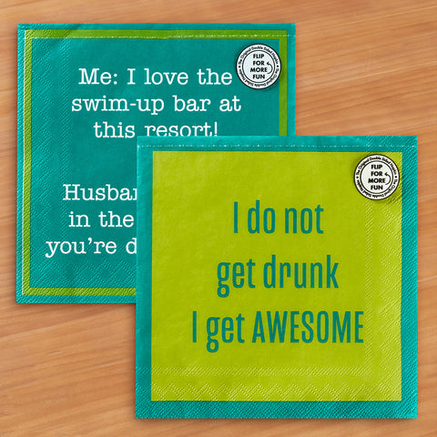 Drinks on Me Cocktail Napkins, Awesome