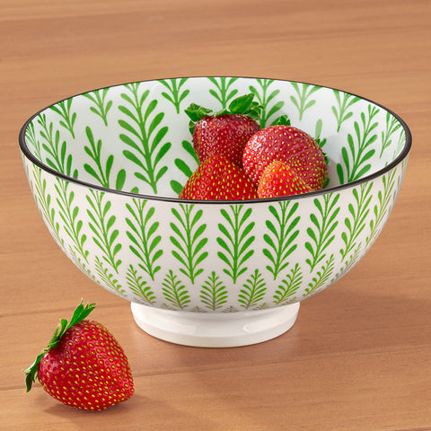 Torre & Tagus Kiri Porcelain Bowl, Green Cyprus