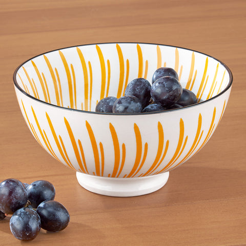 Torre & Tagus Kiri Porcelain Bowl, Yellow Sunburst
