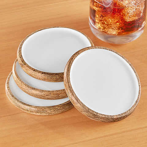 Be Home Madras Enameled Mango Coasters, Set of 4