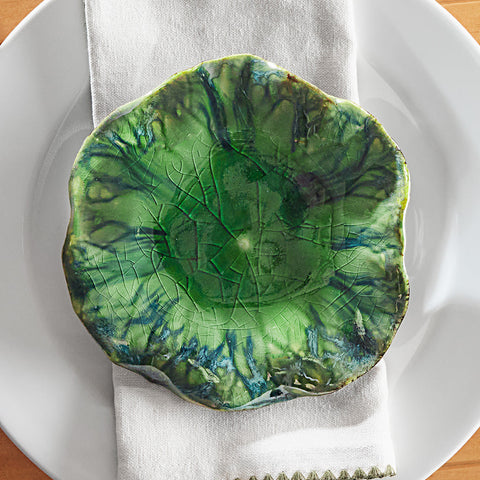 Global Views Ceramic Lily Pad Plates