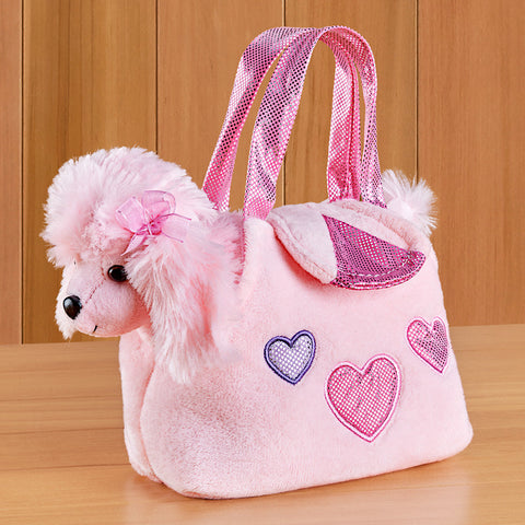Stuffed Poodle Plush Toy with Tote