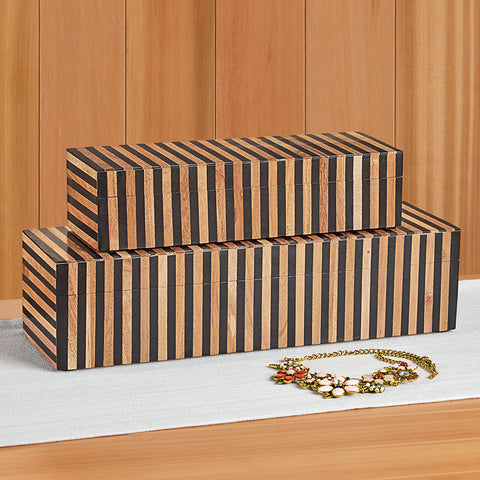 Striped Wood Keepsake Box