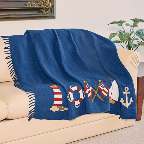 Chandler 4 Corners 52" x 70" Wool Throw, Nautical