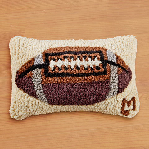 Chandler 4 Corners 12" x 8" Hooked Pillow, Football