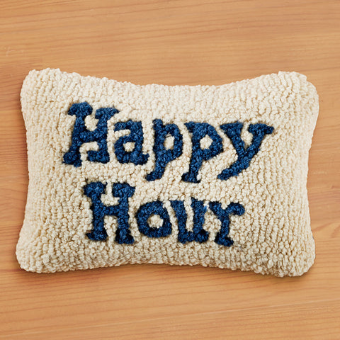 Chandler 4 Corners 12" x 8" Hooked Pillow, "Happy Hour"