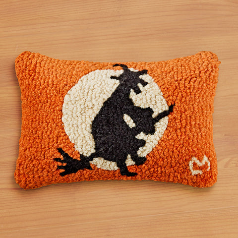 Chandler 4 Corners 12" x 8" Hooked Pillow, Moon Witch