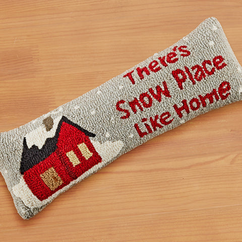 Chandler 4 Corners 24" x 8" Hooked Pillow, "Snow Place Like Home"