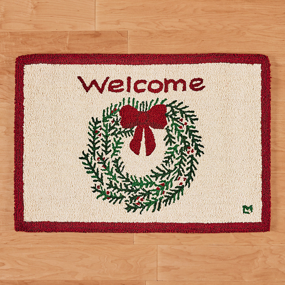 Chandler 4 Corners 2' x 3' Hooked Rug, Winter Welcome Wreath – To The ...