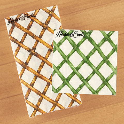 Hester & Cook Paper Napkins, Bamboo Lattice