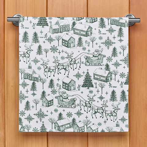 Stonewall Kitchen Tea Towel, Christmas Toile