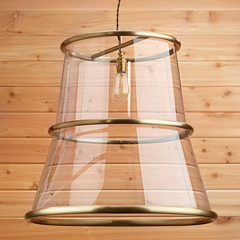 Brass and Plexiglass Chandelier