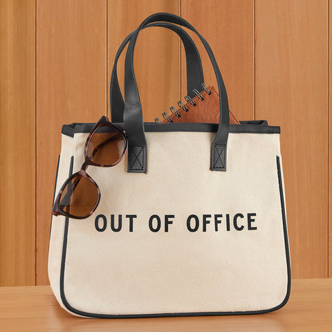 Mini Canvas Tote, "Out of Office"