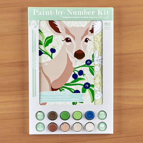 Elle Crée Paint-by-Numbers Kit, Deer with Huckleberries