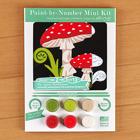Elle Crée Paint-by-Numbers Kit, Mushrooms