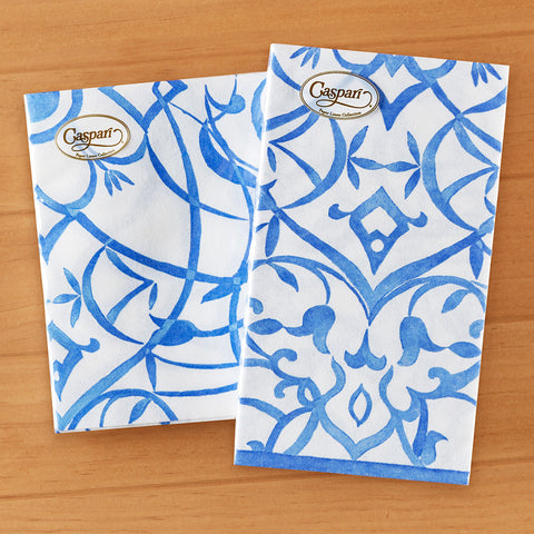 Caspari Paper Linen Napkins, Algarve Ceramic