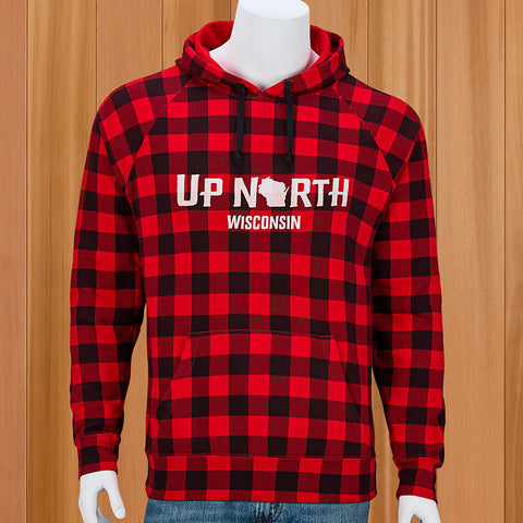 Unisex Buffalo Plaid "Up North" Wisconsin Hoodie