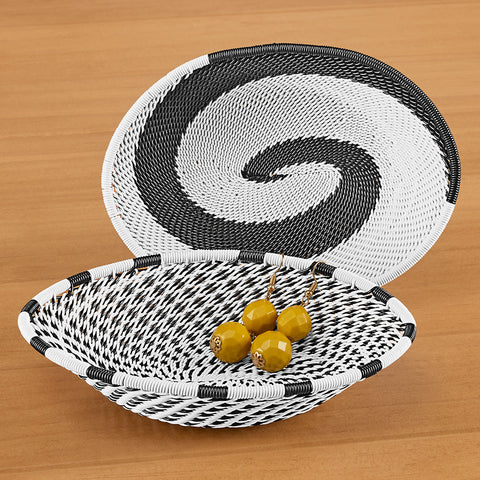 Oval Telephone Wire Bowl, African Eclipse