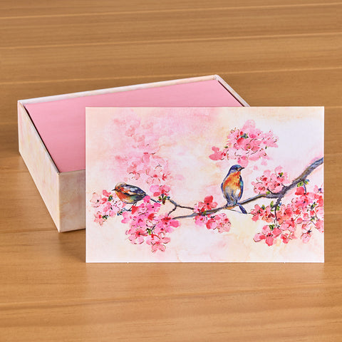 Blank Note Card Set, Cherry Blossoms in Spring