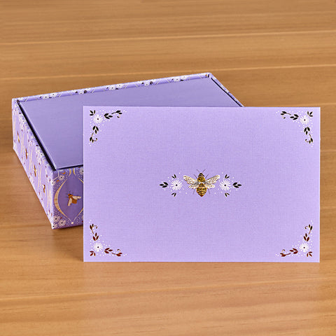 Blank Note Card Set, Florentine Bee
