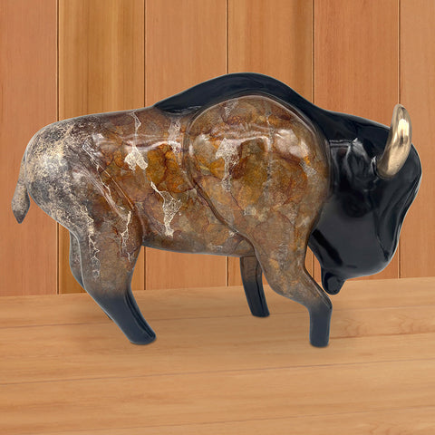 "Large and in Charge" Bronze Buffalo Sculpture by Eric Wilcox
