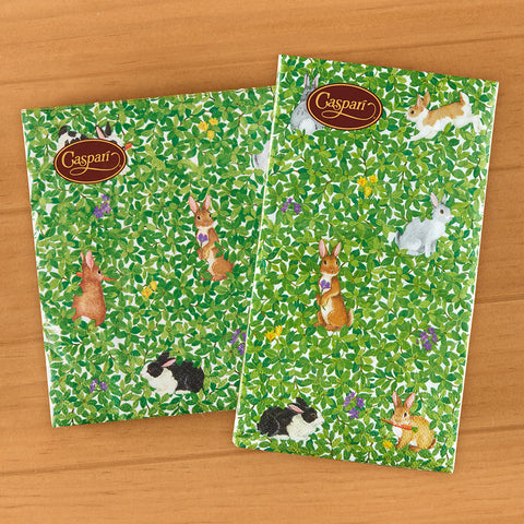 Caspari Easter Paper Napkins & Guest Towels, Bunnies and Boxwood