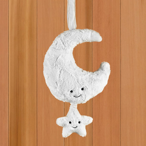 Jellycat Amuseables Plush Musical Pull Toy, Moon