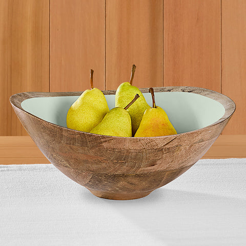 Be Home Madras Enameled Mango Serving Bowls, Taupe