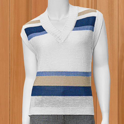 Kinross Women’s Sleeveless Striped Linen Pullover