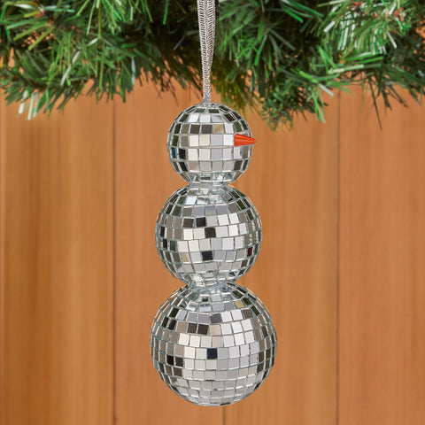 Cody Foster Glass Ornament, Mirrorball Snowman