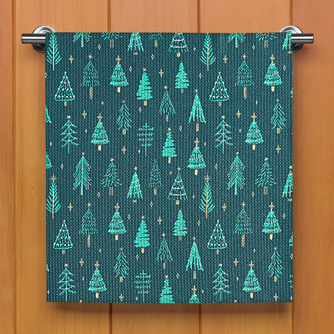 Geometry Tea Towel, Pine Christmas