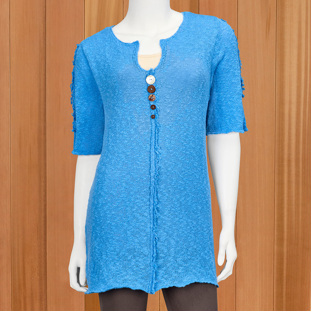 Lulu-B Women's Lightweight Button-Trim Sweater