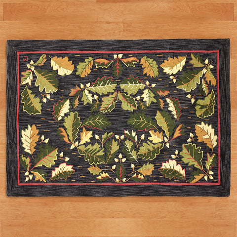 Chandler 4 Corners 6' x 9' Hooked Rug, Acorns & Leaves