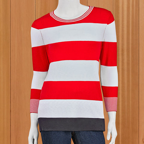 Renuar Women's Colorblock Stripe Knit Pullover