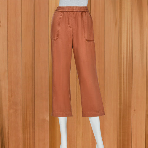 Renuar Women's Luxe Pull-On Wide Leg Gaucho Pants