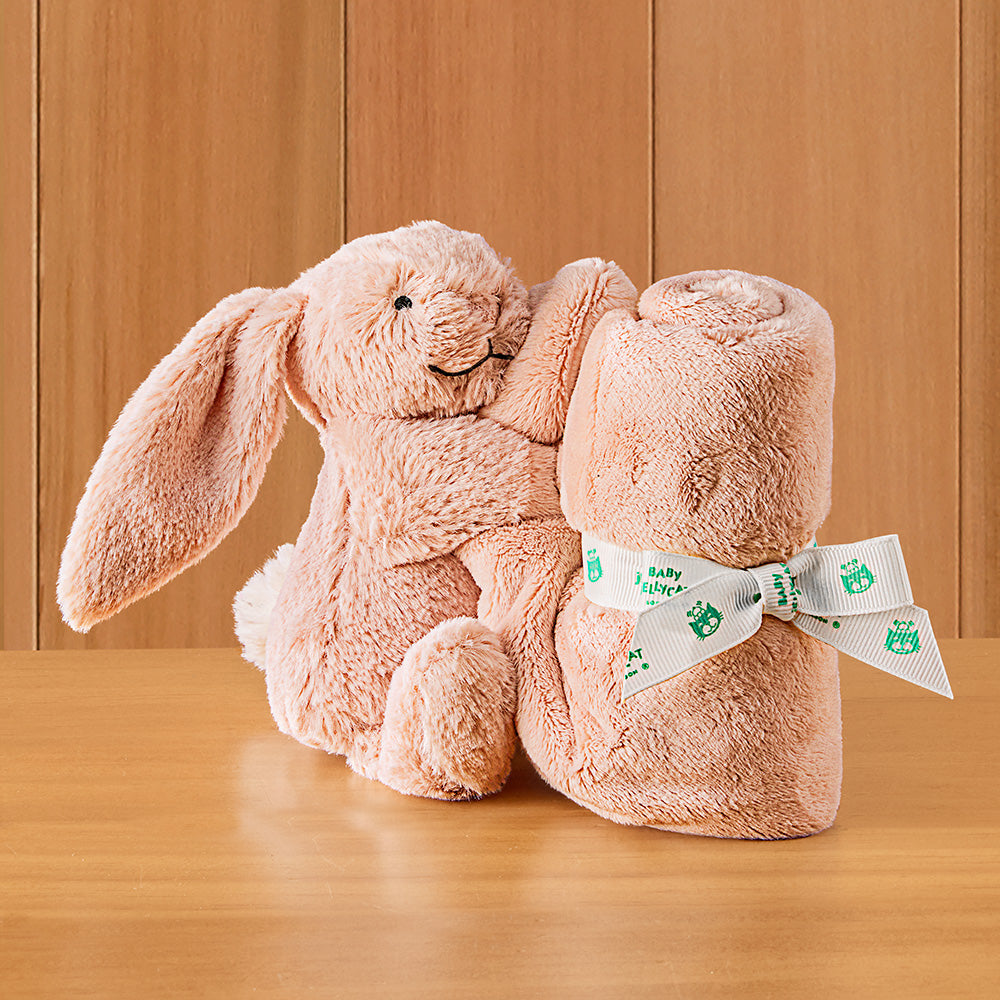 Jellycat Stuffed Animal Plush Soother Baby Blanket, Bashful Bunny