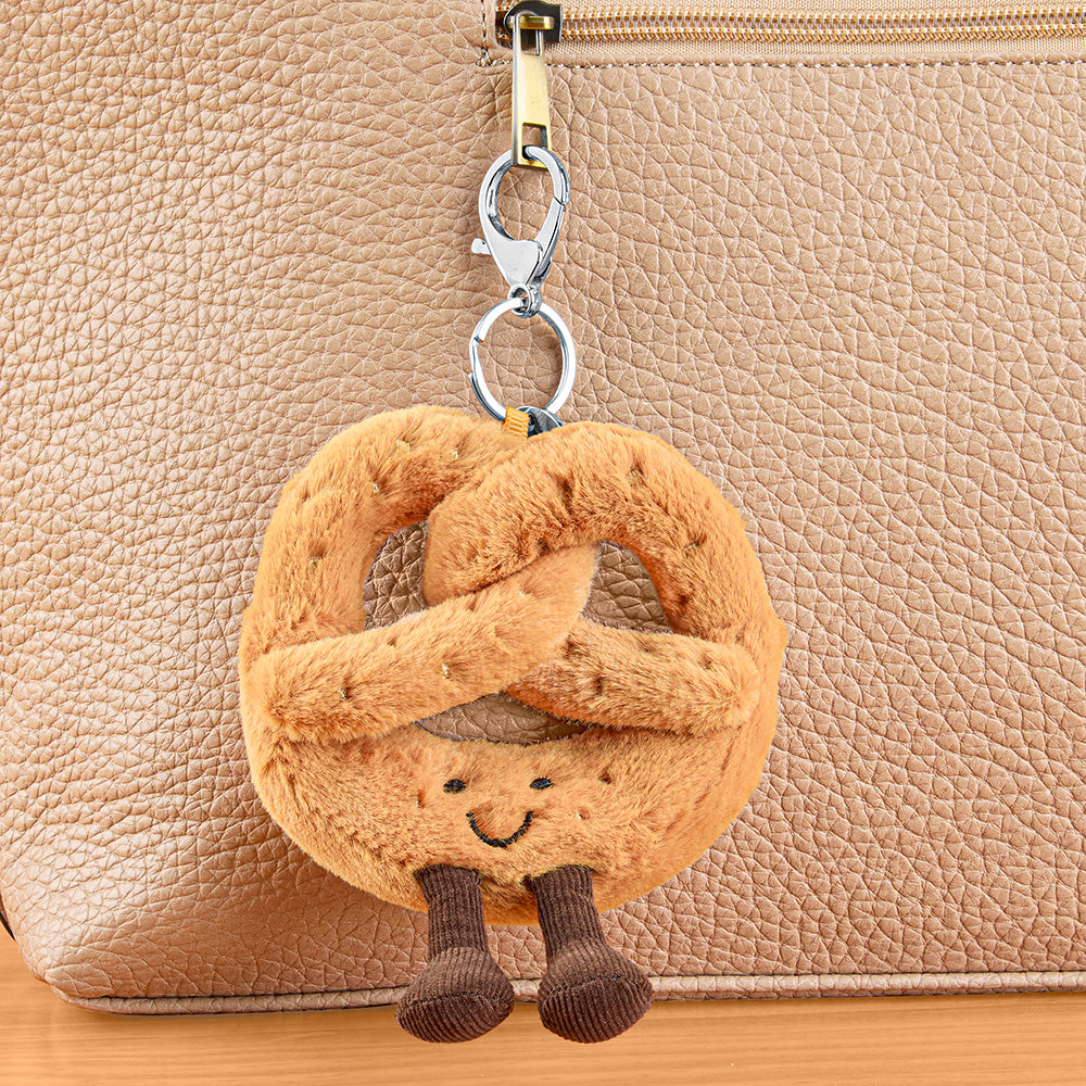 Jellycat Stuffed Animal Plush Bag Charm, Amuseables Pretzel