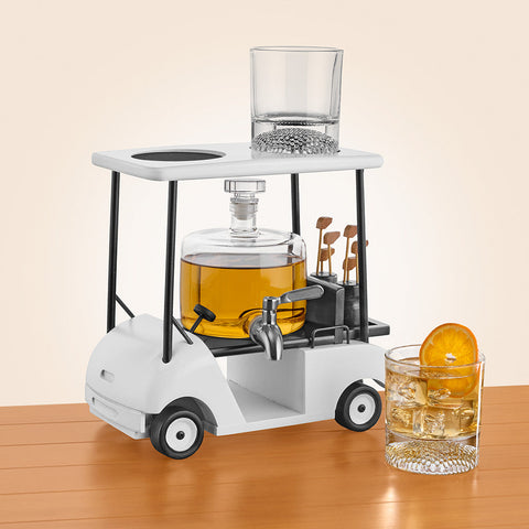Decanter and Whiskey Glasses Set, Golf Cart