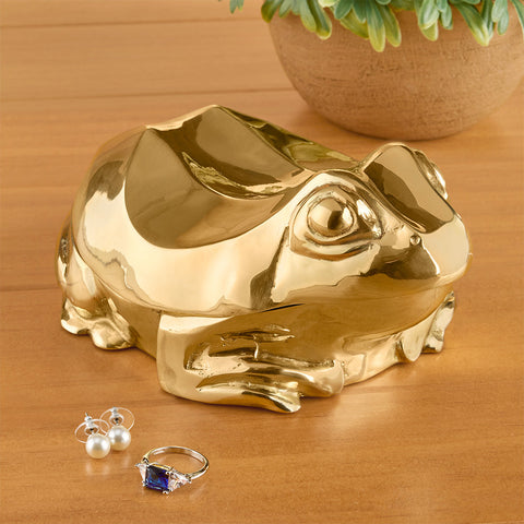 Global Views Brass Frog Box