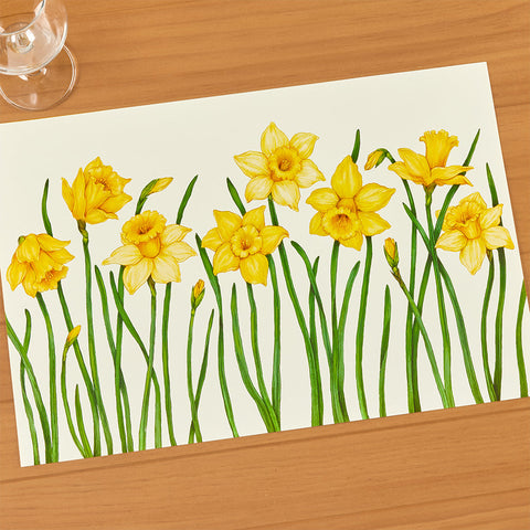 Hester & Cook Paper Placemats, Field of Daffodils