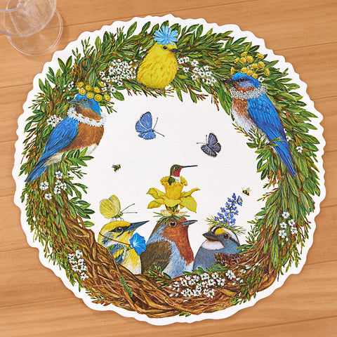 Hester & Cook Paper Placemats, Songbird Wreath