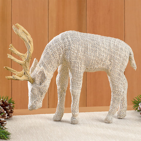 Be Home Glitz Bouclé Grazing Reindeer Figurine