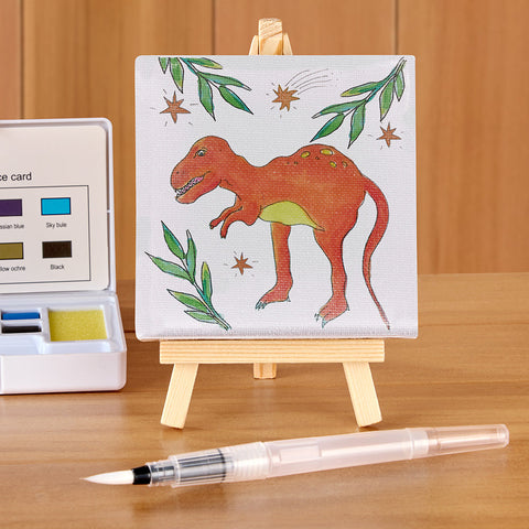 Tiny Easel Mini Painting Art Kit, Dino