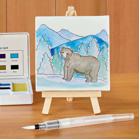 Tiny Easel Mini Painting Art Kit, Bear