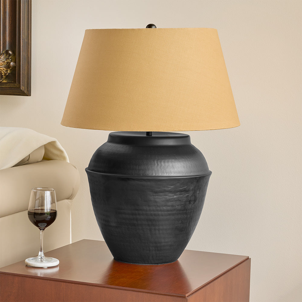 Rustic Antiqued Brass Table Lamp