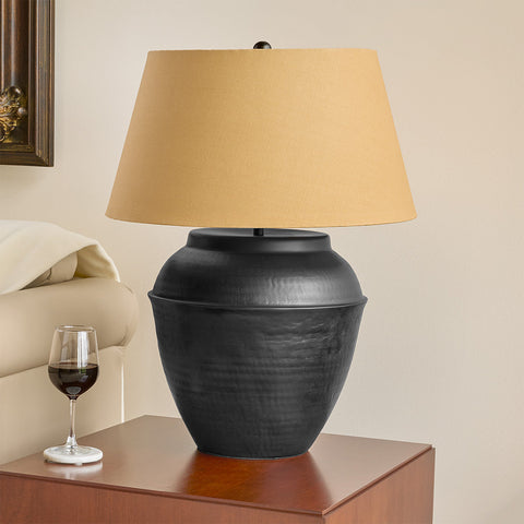 Rustic Antiqued Brass Table Lamp