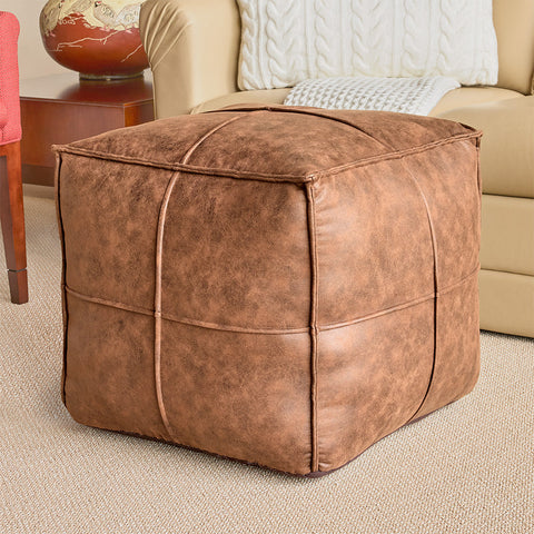 Faux Leather Pouf / Footrest