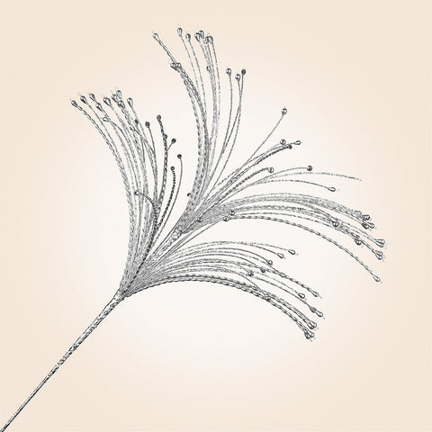 Silent Night Sparkling Silver Beaded Floral Spray, 26"